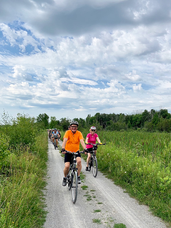 ontario by bike group on trail